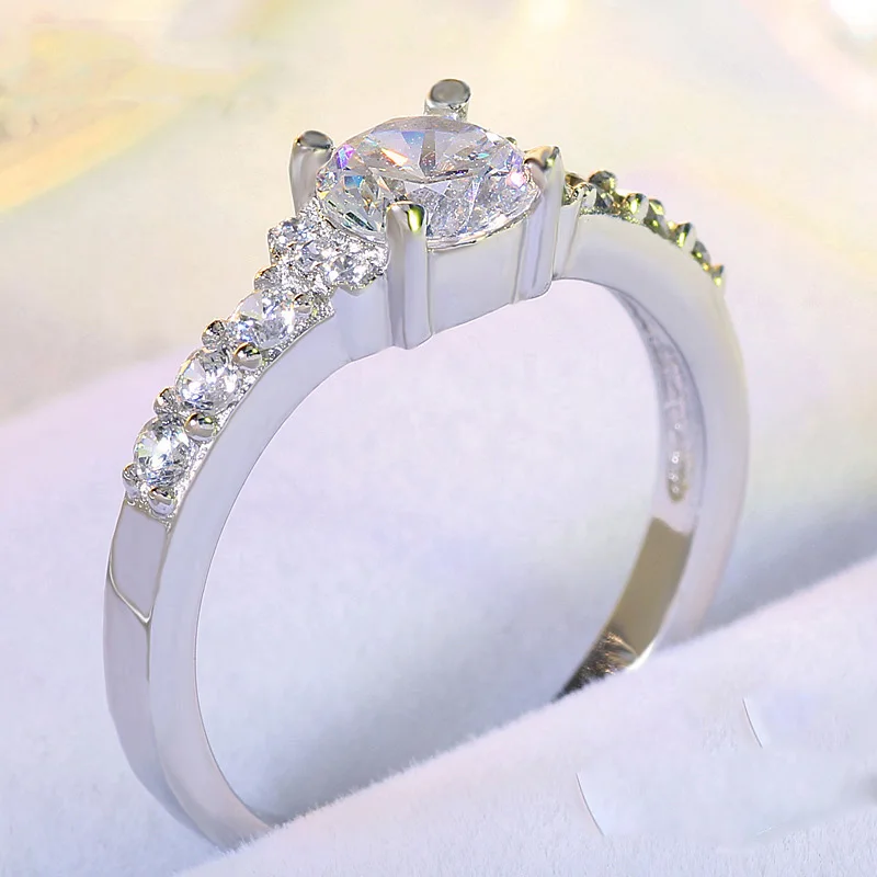 Fashion Clear Cz Crystal Rings For Women Bulgaria Ring Silver Color Anel Feminino Claddagh Ring Plata Anillos Bague Femme