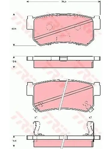 Колодки дисковые з.\ Ssangyong Musso/Korando 2.9TD 98 TRW GDB338