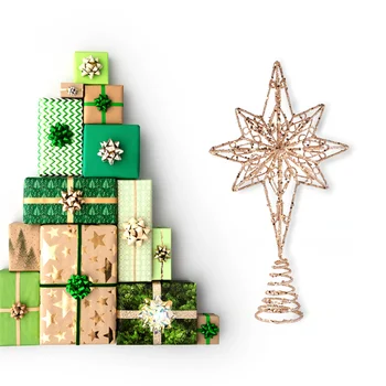 

1PC Anise Star Christmas Tree Topper Star Treetop Decor for Home Party No Light
