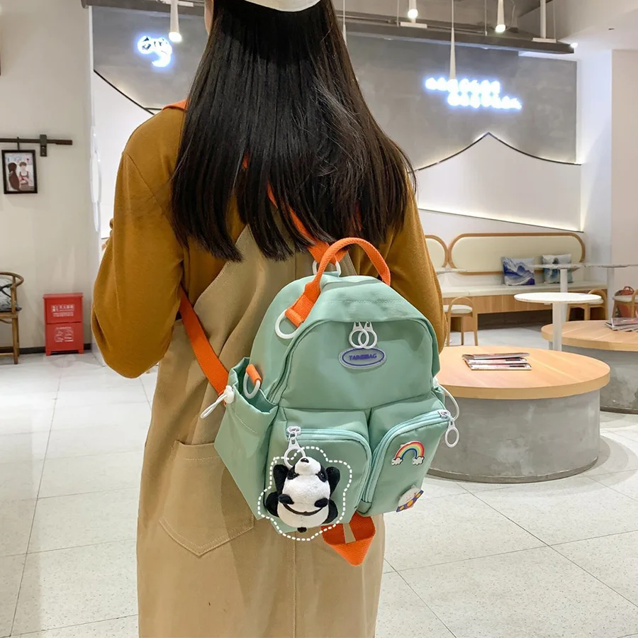 Mini mochila de Panda para mujer, morral pequeño de Panda de colores caramelo, bolsos de hombro escolares para chicas adolescentes, monedero Kawaii