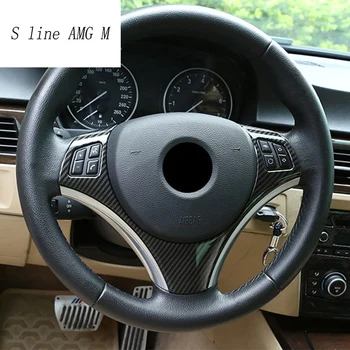

Car Styling Carbon fiber Steering Wheel buttons Gear Shift Handle Covers Stickers for BMW 3 series E90 lnterior Auto Accessories