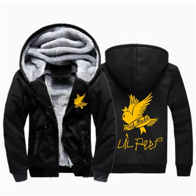 

Lil Peep winter hoodies male zipper thicken warm Harajuku Hip Hop tracksuit zipper sweatshirts 2018 fashion Streetwear