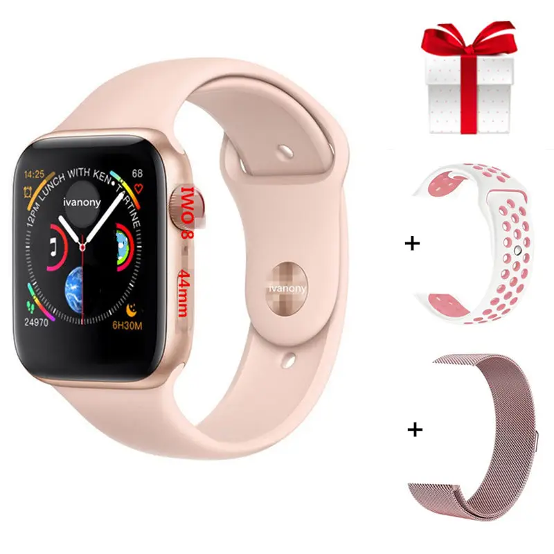 C Bluetooth Смарт Браслет для проверки сердечного ритма 8+ ремешок/комплект IWO8 Smartwatch 44 мм серии 4 Reloj Deportivo Hombre для Xiaomi samsung Iphone 6 7 8 X - Цвет: C