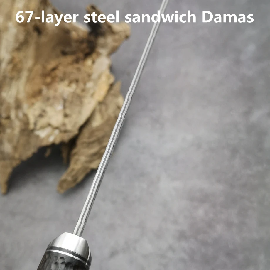 Профессиональный нож для шеф-повара MOLANG 7 дюймов, кухонный нож для мяса из дамасской стали, высококачественный кованый ручной нож для тонкой нарезки