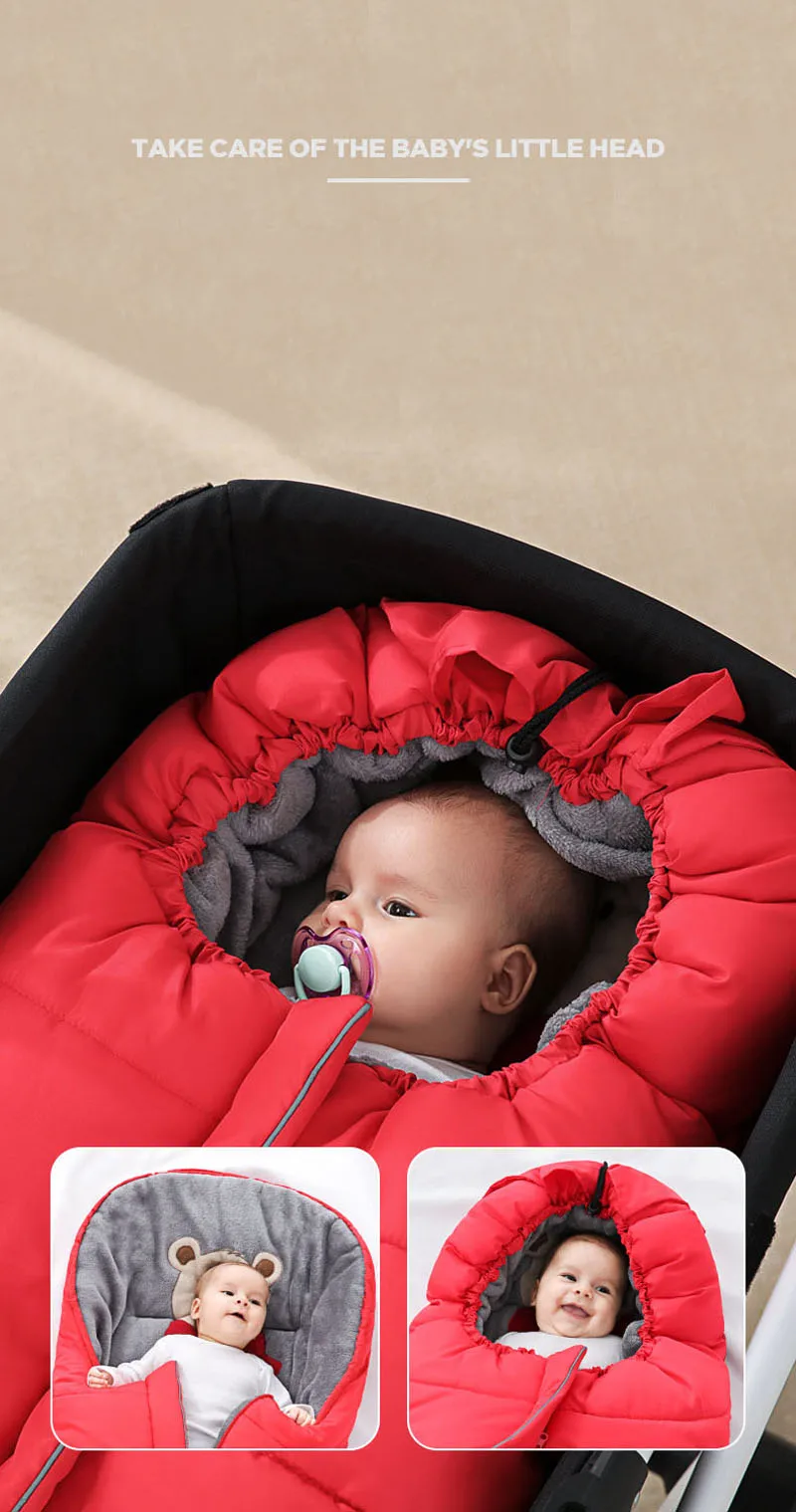 102*57*43 см теплый для детской коляски спальный мешок из полиэстера уплотненный спальный мешок мягкий конверт с муфтой для детской коляски