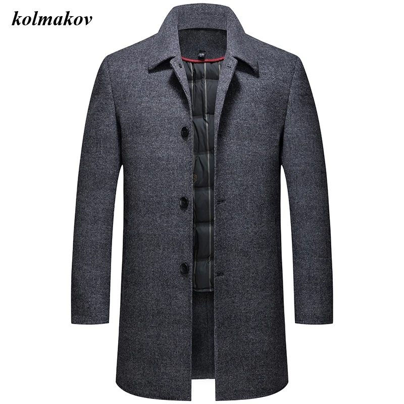 New Arrival Winter Style Men Boutique Wool Woolen Coats High Quality Detachable White Duck Down Liner Men's Solid Woolen Clothes New Arrival Winter Style Men Boutique Wool Woolen Coats High Quality Detachable White Duck Down Liner Men's Solid Woolen Clothes