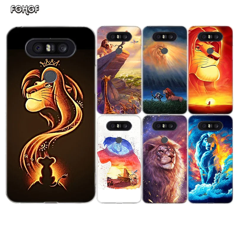 С изображением короля льва Топ чехол с крышкой и узором мягкий резиновый для LG Q8 Q7