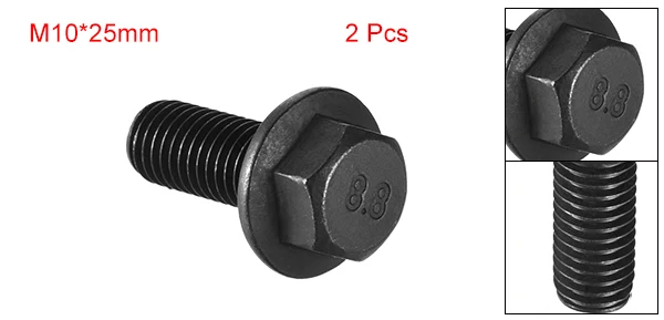 Uxcell 2 шт./лот Шестигранная головка M8x16mm M10x20mm M10x25mm шестигранные фланцевые болты