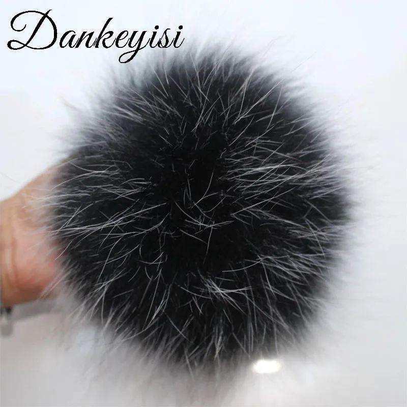 

DANKEYISI 14-15cm Real Fox Fur Pompon Pom-poms Fur Pom Poms For Knitted Hat Cap Beanies Natural Raccoon Fur Pompon Scarf Gloves