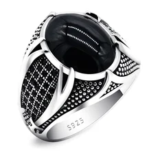 

Retro Handmade Islamic Rings For Men Vintage Turkish Double Swords Black CZ Stone Ring Punk Trendy Religious Muslim Jewelry 2021