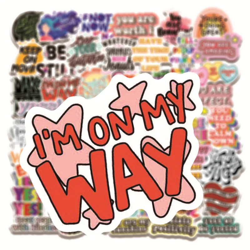 Motivational Phrases Sticker Inspirational Life Quotes Stickers Laptop Study Room Scrapbooking Office Graffiti Decals 10/50Pcs