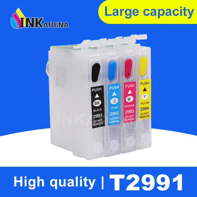 Картридж INKARENA T2991 T2992 T2993 T2994 XL перезаправляемый для принтера Epson Expression Home XP 235 332 335
