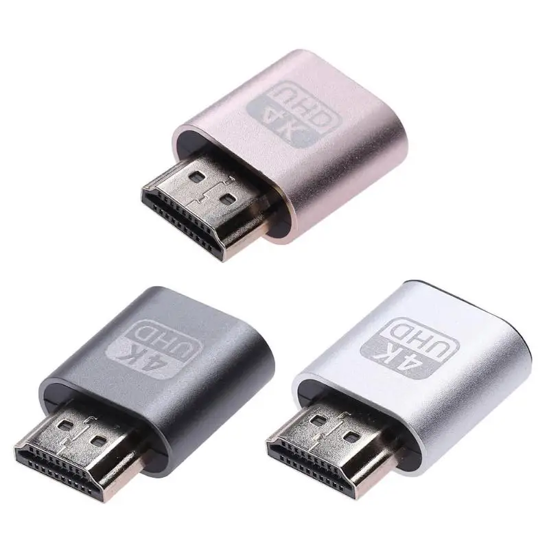 

HDMI Male Virtual Display Adapter Latest Chip Low Power Consumption No Heat HDMI 4K HD DDC EDID HDMI Dummy Plug Lock Plate
