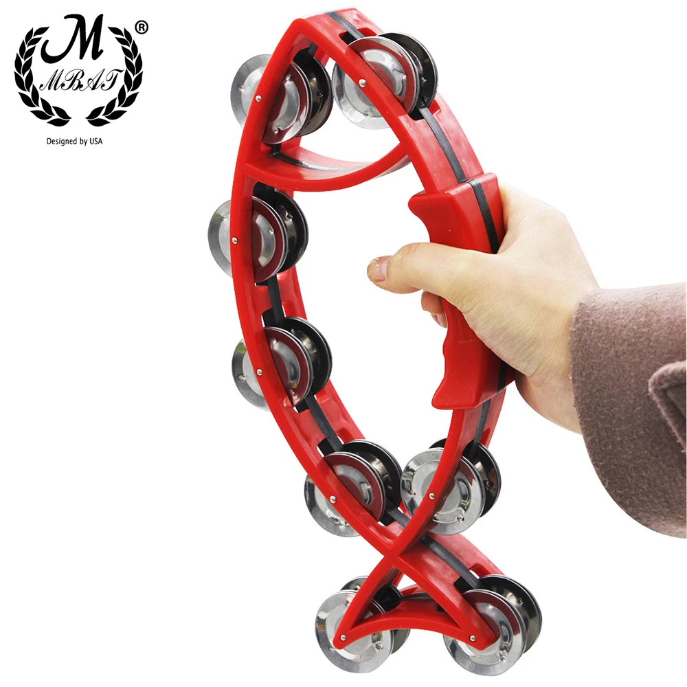 M MBAT Hand Bell Tambourine Rattle Metal Bell Percussion Kid Toys Children's Early Education Tool Baby Toy Musical Instrument