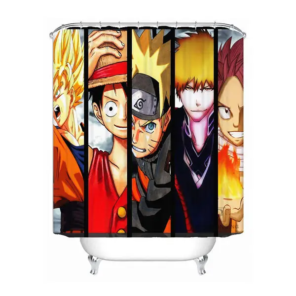 Shower Curtain Индивидуализированный Жемчуг дракона Z отбеливатель Феи хвост Наруто Душ Ванна занавес Mildewproof водонепроницаемый полиэстер различных размеров#0421-21-12 - Цвет: Shower Curtain