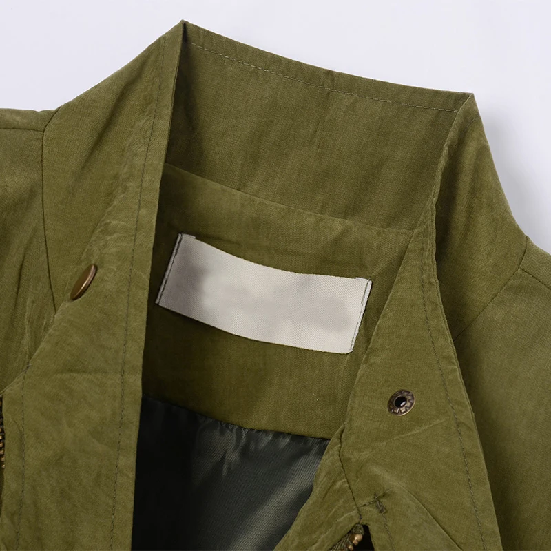 [EAM] Women Green Brief Irregular Big Size Trench New Lapel Long Sleeve Loose Fit Windbreaker Fashion Spring Autumn 2020 1Z158