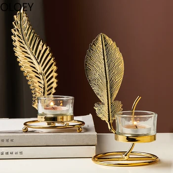 

Luxury Gold Candle Holders Metal Iron Candlestick Table Candlelight Dinner Bougeoir Candles Home Christmas Decorations for Home