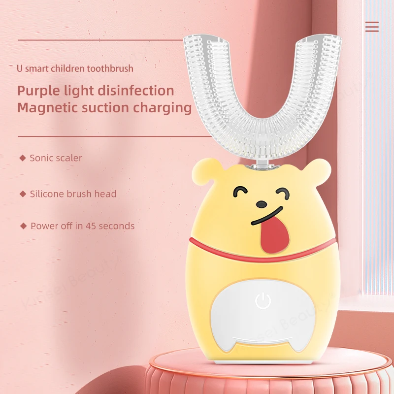 Smart U Electric Toothbrush Kids 360 Degrees Ultrasonic Automatic Teethbrush Cartoon Pattern Children Sonic Silicon Tooth Brush Smart U Electric Toothbrush Kids 360 Degrees Ultrasonic Automatic Teethbrush Cartoon Pattern Children Sonic Silicon Tooth Brush