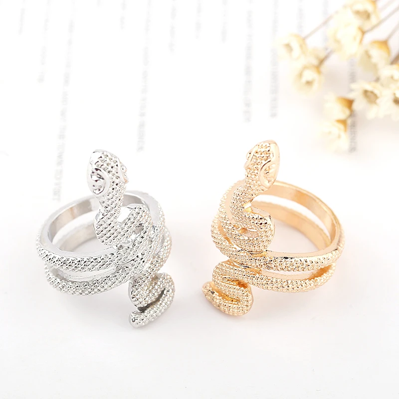 EDS Золотое кольцо готические кольца змеи для женщин гипербола винтажные