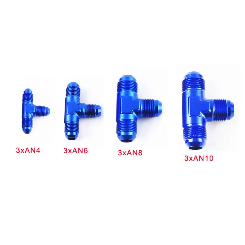 AN4 6 8 10 T Flare Tee Piece Adaptor Fittings Male Oil Fuel Fitting Hose End |