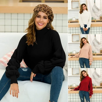 

2019 Women Sweates Autumn Winter Women's Loose Long Sleeve Korean Knit Sweater Coat Thick Women Sweater