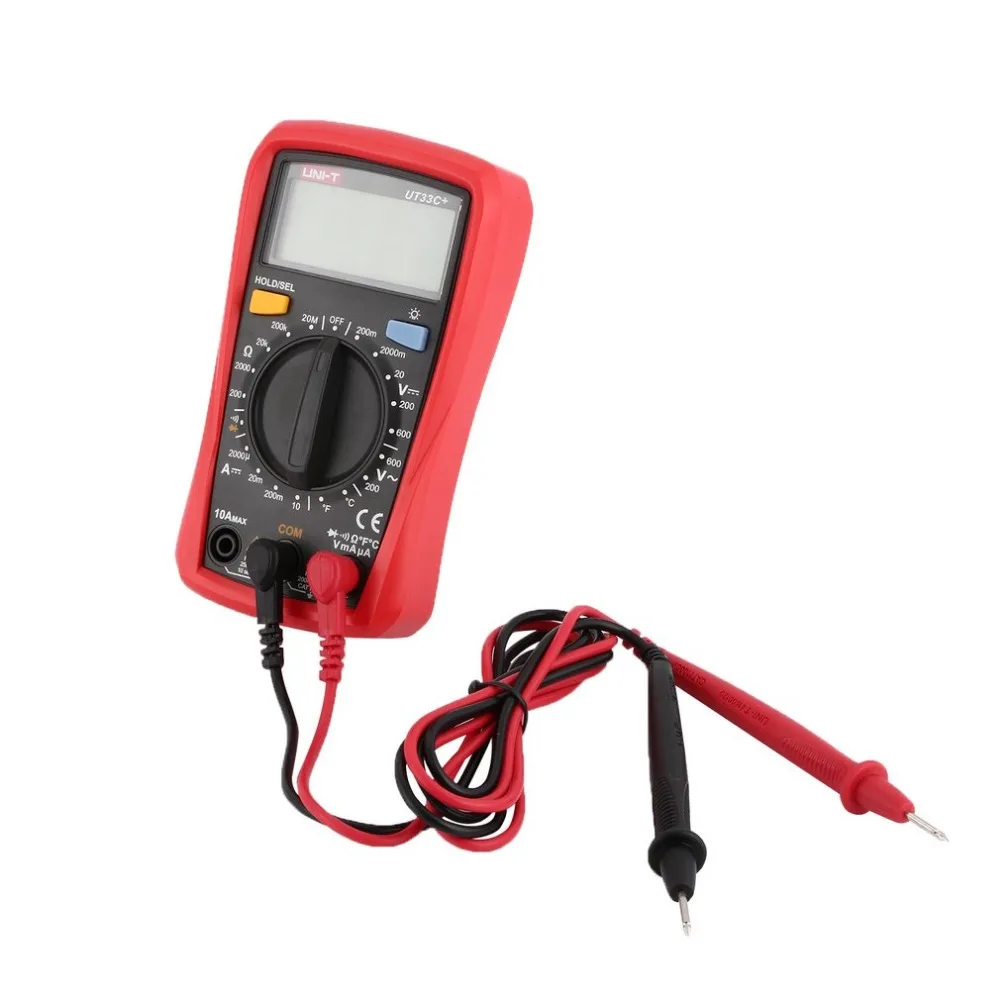 Digital Multimeter UNIT DC/AC Voltage Current Meter Handheld Ammeter Ohm Diode Capacitance Tester 1999 Counts Multitester