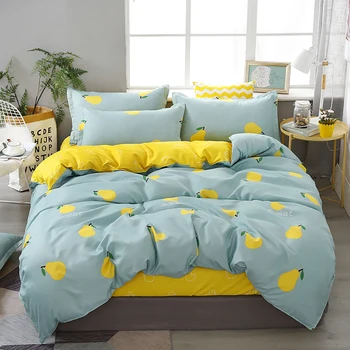 

Thumbedding Pear Bedding Set Single Simple Fashionable Fresh Duvet Cover Green King Queen Full Twin Unique Design Bed Set