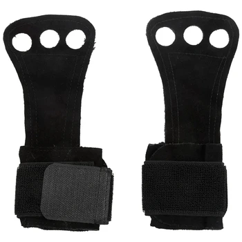 

Training Fitness Sports Handguards Riding Fitness Three Finger Gloves Weightlifting Dumbbells Hardened Cowhide Gloves Black