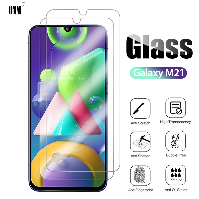 2 шт. M21 закаленное стекло для Samsung Galaxy Защитная пленка экрана SM M215F|Защитные стёкла