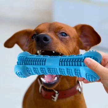 

Silicone Pets Toothbrush Chew Toy Teddy Teeth Cleaning Small Dog Bone Shape Stick Dog Perfect Cleaning Mouth Teeth Care Products