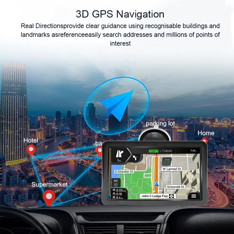 Автомобильный навигатор GPS 9 дюймов HD LCD емкостный экран 256 Мб Navitel спутниковая