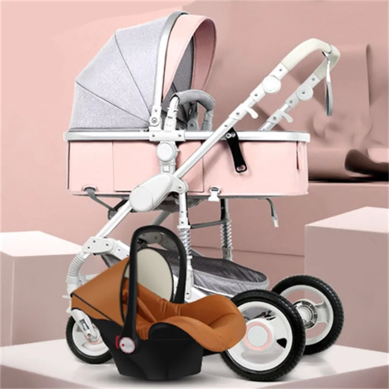 Babyfond детская коляска с высоким видом может сидеть на складной двухходовой четырехколесный амортизатор