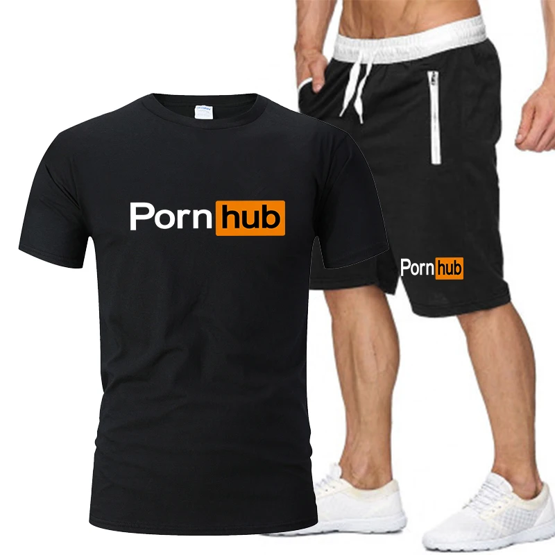 

2020 summer sports suit men's casual two-piece short-sleeved T-shirt + zipper shorts suit sportswear men's short sportswear suit