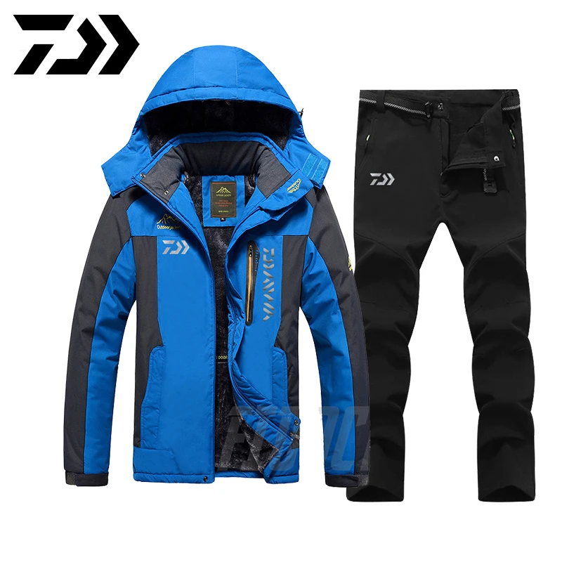 DAIWA комплекты одежды для рыбалки на открытом воздухе одежда для рыбалки зимний сохраняющий тепло мужской рыболовный костюм дышащая рыболовная куртка плюс бархат - Цвет: S222