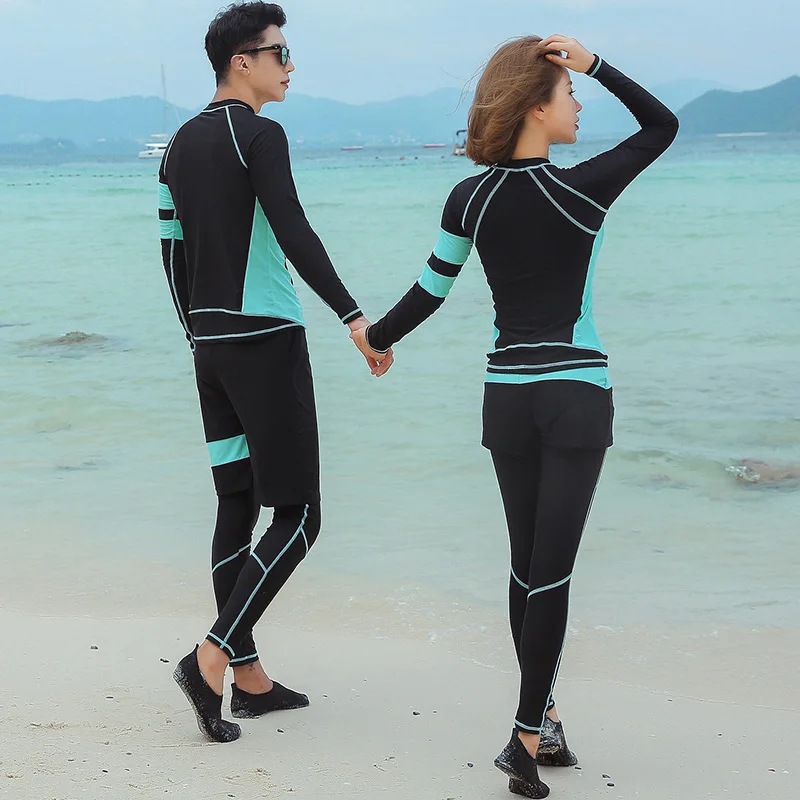 

Korean-style Snorkeling Suit Zipper Diving Suit Split Type Jellyfish Clothing Men And Women Long Sleeve Swimsuit Swimwear Sun-re