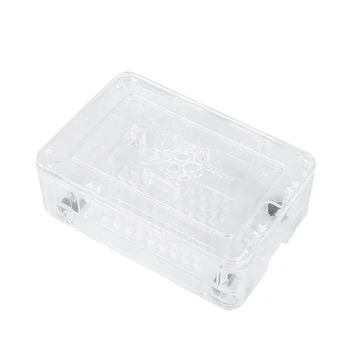 

for Raspberry Pi ABS Case Enclosure Box with Heat Sink 5V/3A Power Supply for Raspberry Pi 4B(US Plug)