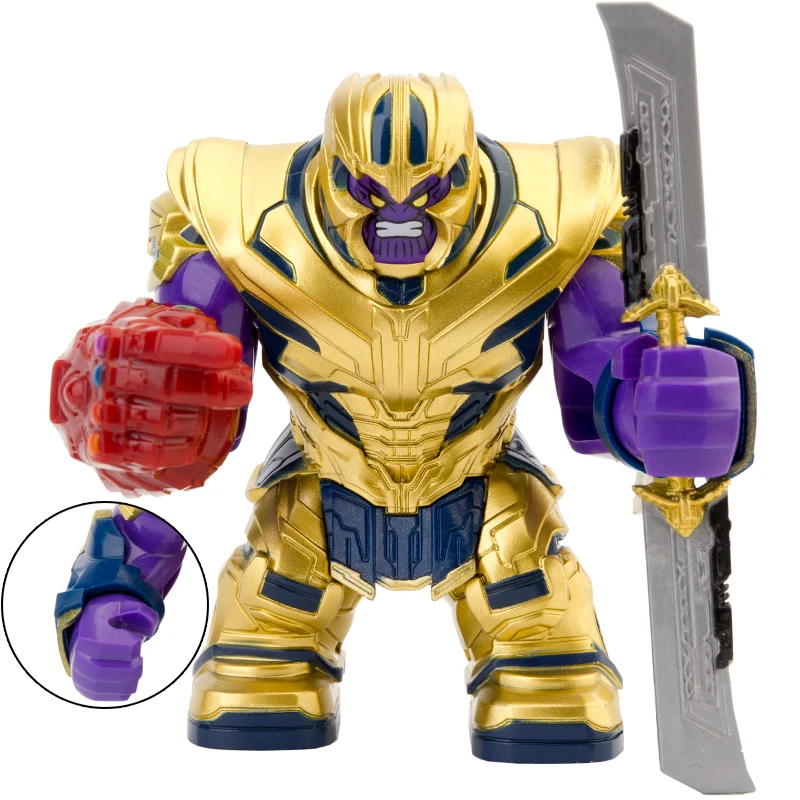 End Game Thano 7CM Big Size Figures Infinity Gems Gauntlet Sword Mini Dolls Building Blocks Bricks Toy For Children