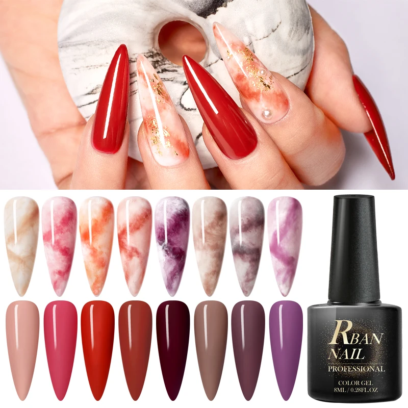 RBAN NAIL 8 мл матовый Гель-лак для ногтей телесный цвет серия эффект мрамора цветения Гель-лак для ногтей Полупостоянный Гель-лак для ногтей