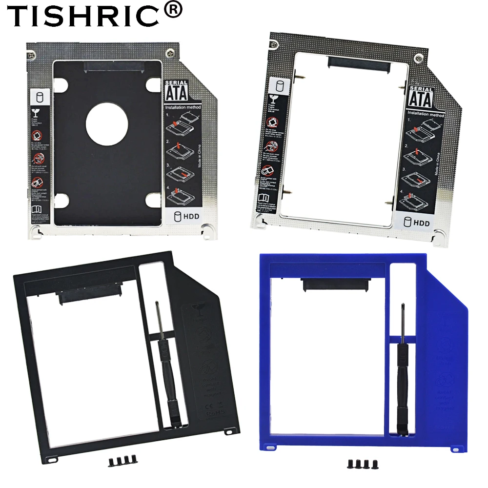 TISHRIC Универсальный алюминиевый/пластиковый 9 5 мм/9 0 мм HDD Caddy 2nd SATA 3 Корпус жесткого
