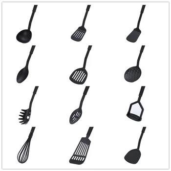 

1 spoon colander silicone spatula kitchen tool cookware shovel tool high temperature non-stick soup spoon special cooking shovel