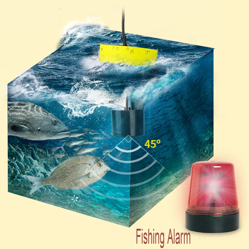  Erchang XF02 Transducer Fish Finder 100m Depth Alarm Echo Sounder LCD Colorful Screen Sonar For Fis