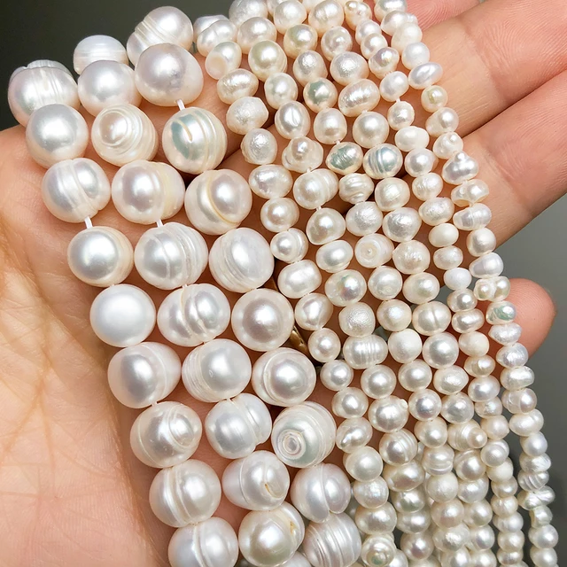Natural Pearl Beads Freshwater White  Freshwater Pearls Making Jewelry -  Natural - Aliexpress
