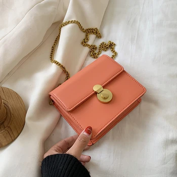 

Jin Mantang Women 2020 New Mini Chain PU Leather Crossbody Bag Solid Color Shoulder Crossbody Handbag Summer Handbag and Wallet