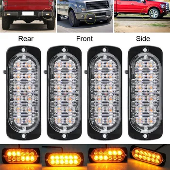

4pcs 12LED Amber Emergency Flashing Strobe Light Truck Car Recovery Beacon Lamp UK Car Body Side Warning Light