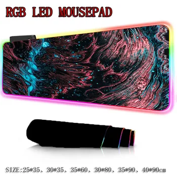 

Paint Stains Spots RGB LED Large Gaming Mouse Pad Colorful Illumination Computer Pad Desk Mat Keyboard Pad for Laptop Notebook