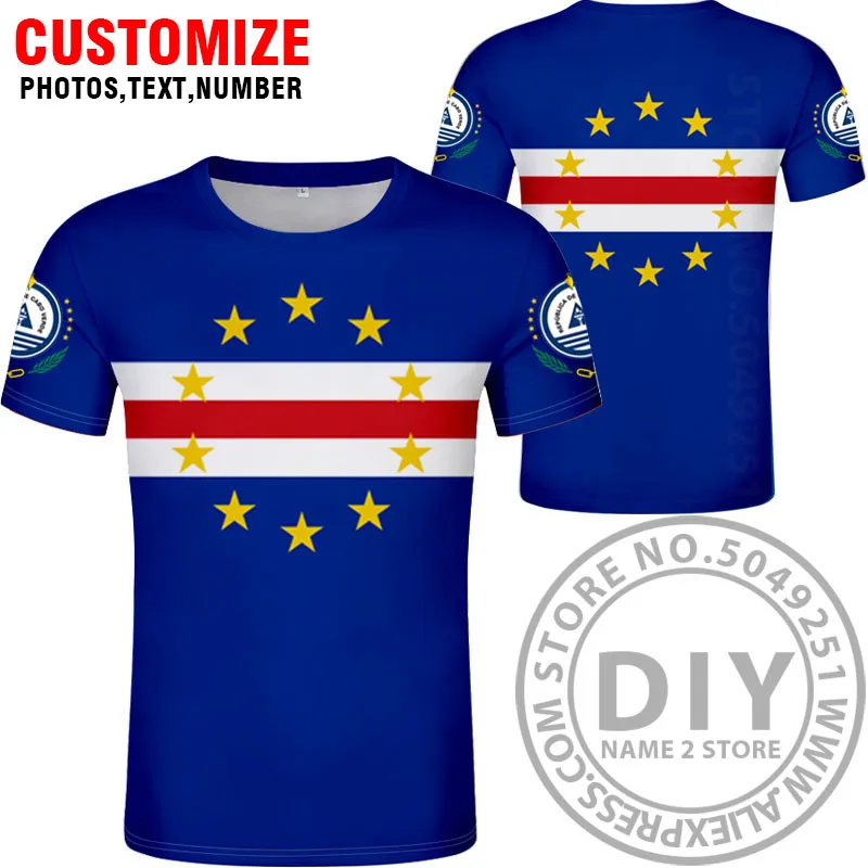 Cape VERDE T Shirt Name Number Country T-shirt Photo Island Clothes Print Diy Free Custom Made Not Fade Cracked Tshirt Short | Мужская