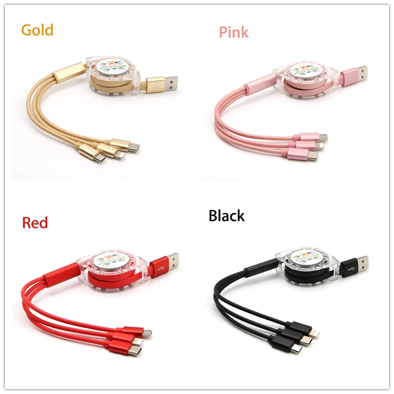 3 in 1 Retractable cable Multi USB Charging Cable For Doogee N20 N10 X90 X70 UMIDIGI A5 A3 F1 F2 Ulefone Note 7 p6000 Power 3S |