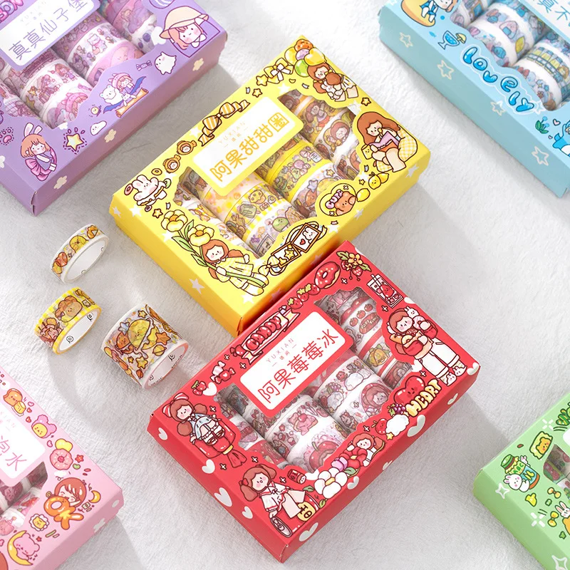 20 Rolls Washi Paper Sweetheart Cartoon Cute Decorative Adhesive Masking Tape Set for Arts Crafts Beautify Journals Planners | Канцтовары