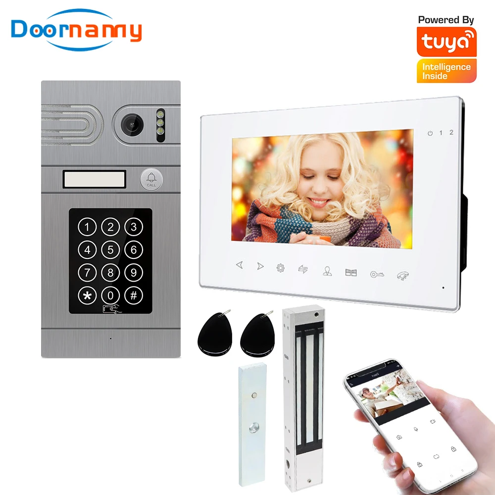 Doornanny Video Intercom WiFi Android IOS Door Phone Tuya 960P Password Lock Wireless Apartment Home Doorbell Kit Tuya