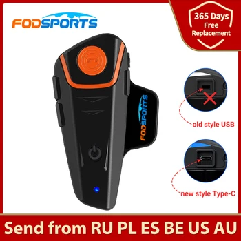 Fodsports BT-S2 프로 오토바이 인터콤 헬멧 헤드셋, 무선 블루투스 방수 인터폰, 모토 FM 인터폰